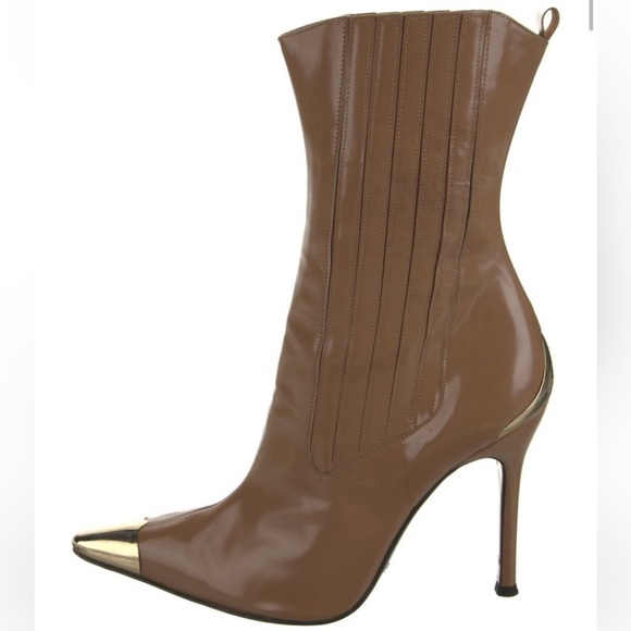 DOLCE & GABBANA Vintage Stivali Calf Leather Stiletto Sock Boots 39.5 - Picture 1 of 10